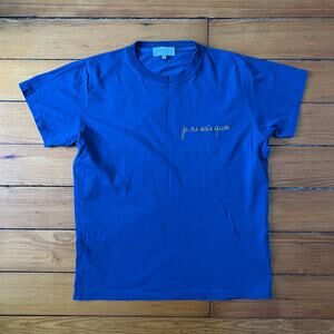 Maison Labiche Paris T-Shirt Cobalt Blue Embroidered Je Ne Sais Quoi Large